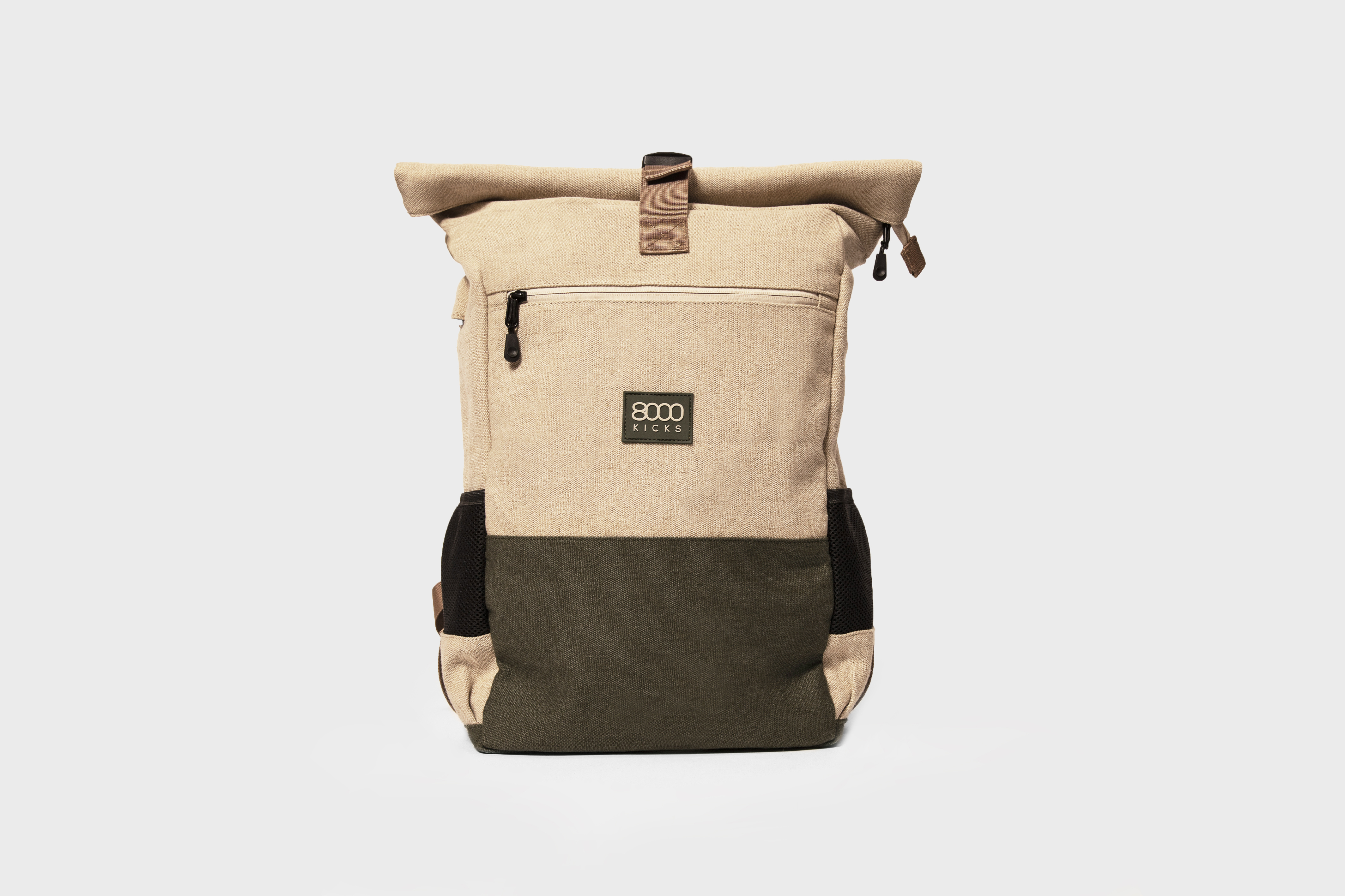 Rucksack in Beige und Grün