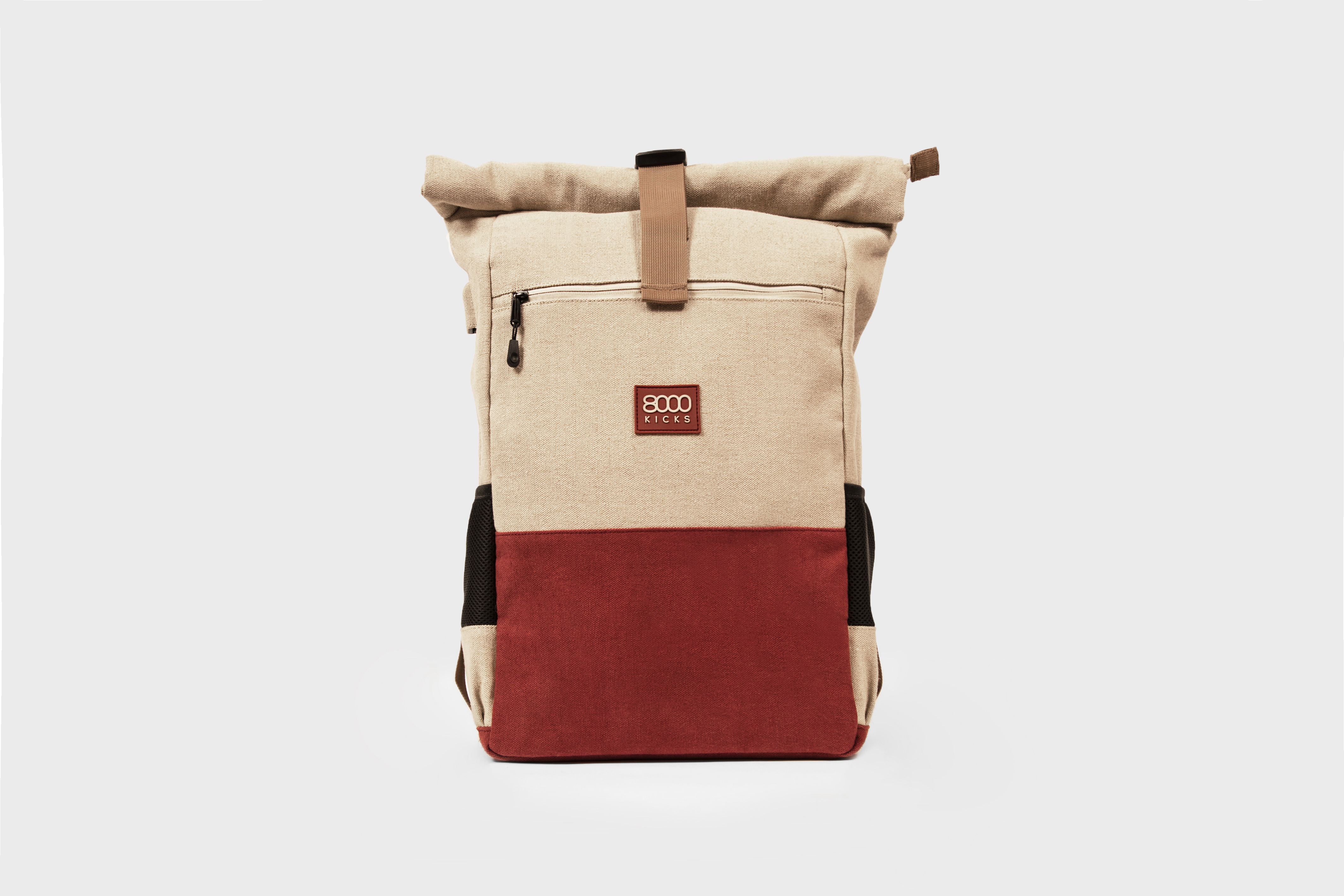 Rucksack in Beige und Rot